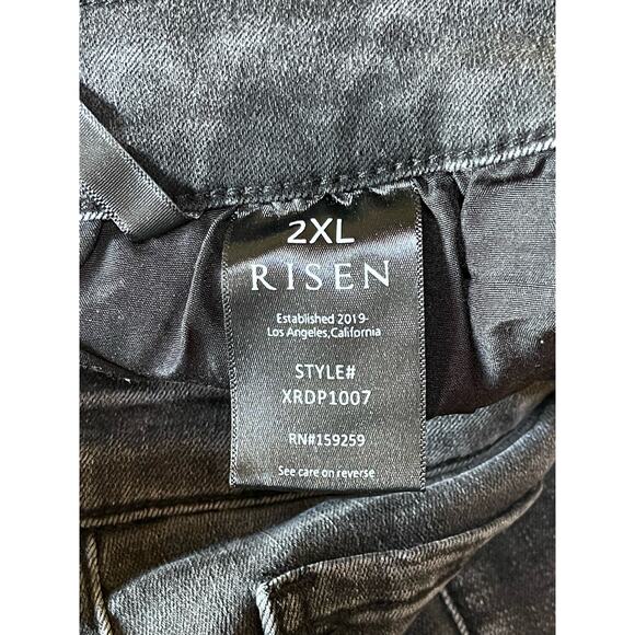 Womens Risen Black Distressed Stretchy Skinny Jeans Pockets Size 2X - Picture 11 of 11